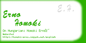 erno homoki business card